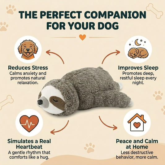 Sloth Heartbeat Plush — for Anxious & Lonely Dogs